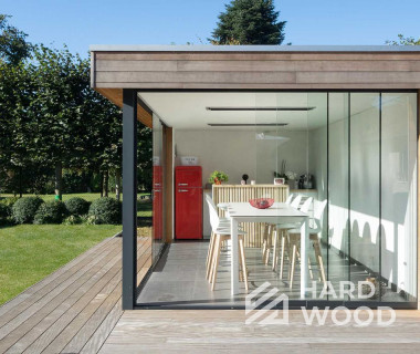 Полуоткрытая беседка с раздвижными стёклами №4 - фото 1317