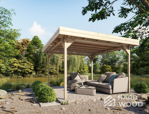 Односкатный навес из дерева №25 - фото 1086