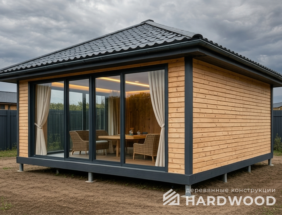 Деревянная беседка с 4-скатная №97 - фото 2272