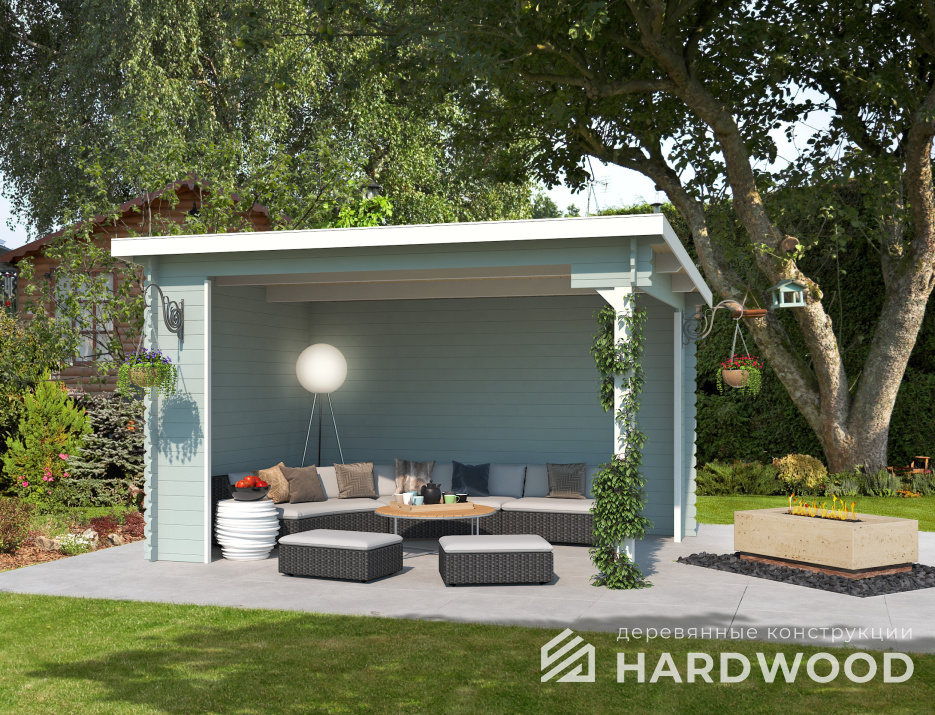 Деревянный навес беседка №62 - фото 1230