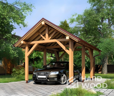 Навес для машины на дачу из дерева №116 - фото 926