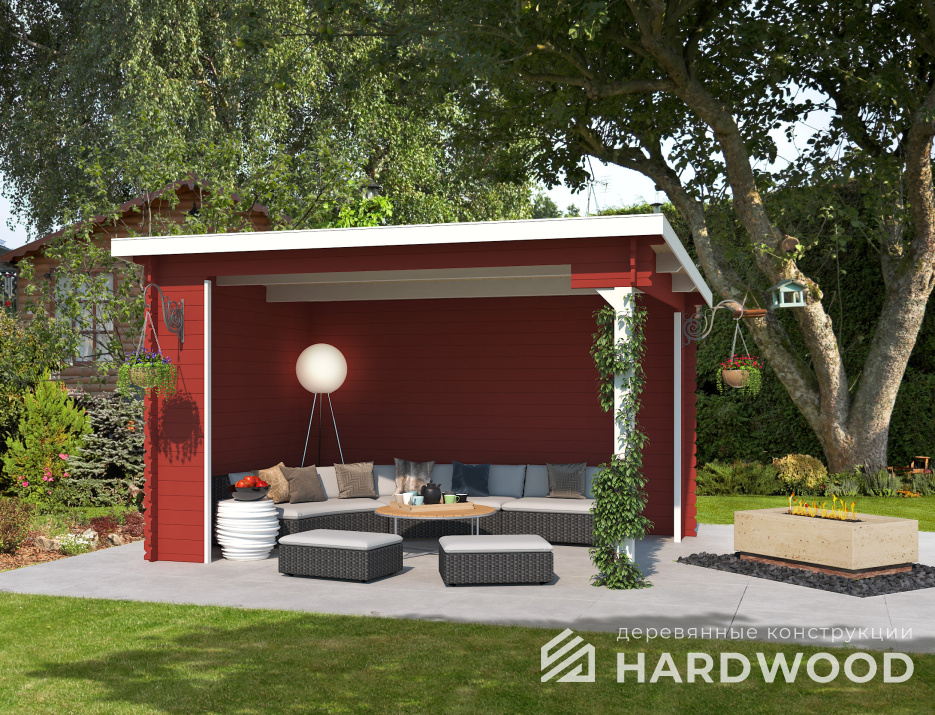 Деревянный навес беседка №62 - фото 1229