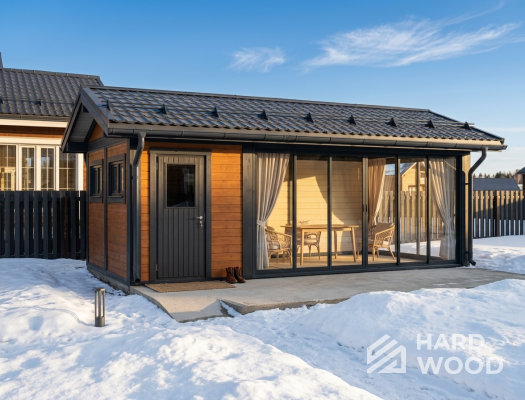 Беседка из дерева с окнами в пол №95 - фото 2260